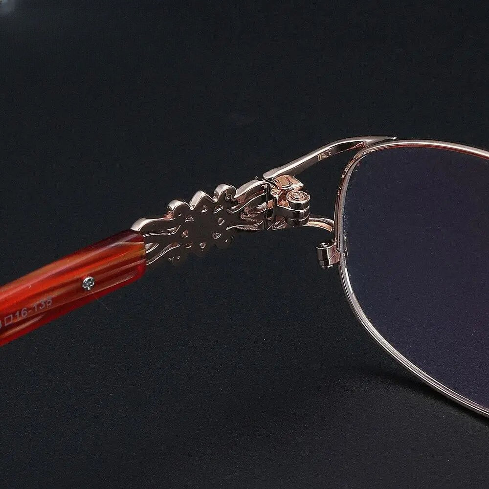 Women's Oval Full Rim Titanium Prescription Glasses 2399 — view 10 | Rx Spectacle
