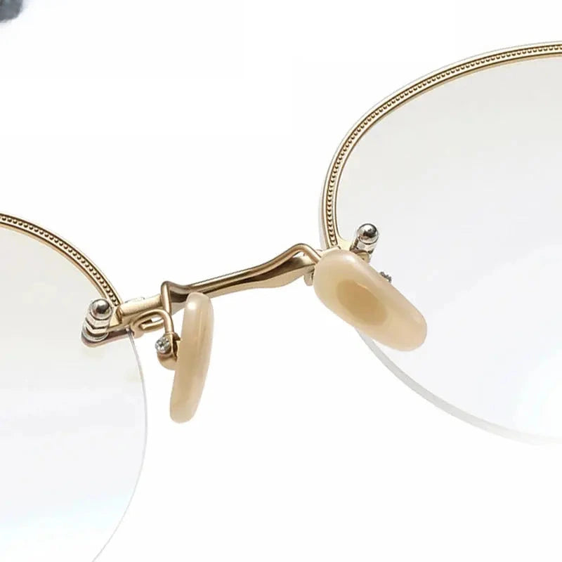 Men's Round Semi-Rimless Titanium Prescription Glasses K5921 — view 4 | Rx Spectacle