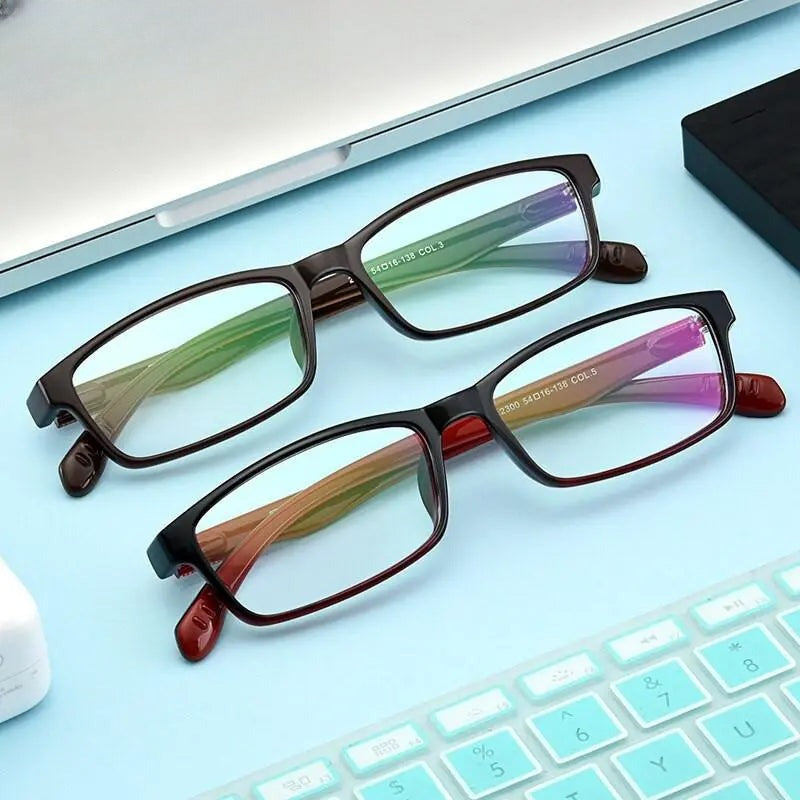 Men's Rectangular Full Rim Titanium Prescription Glasses 2300 — view 9 | Rx Spectacle
