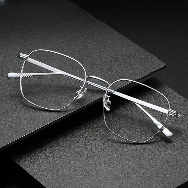 Unisex Square Full Rim Alloy Prescription Glasses 19013 — view 4 | Rx Spectacle