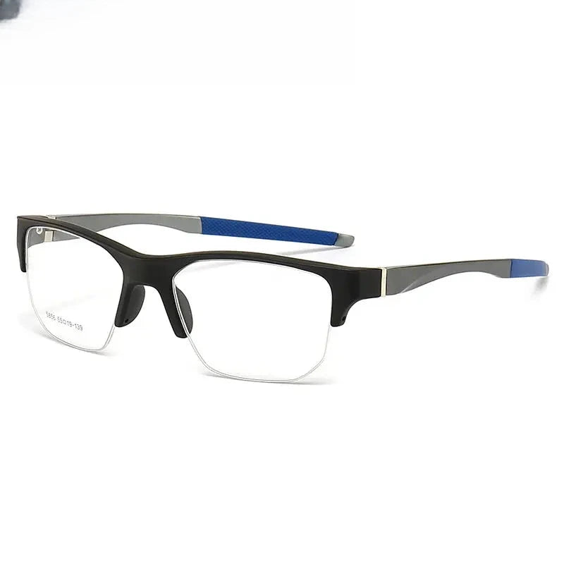 Unisex Square Semi-Rimless TR90 Prescription Glasses 615856 — view 8 | Rx Spectacle