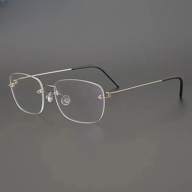 Women's Square Rimless Titanium Prescription Glasses 361100 — view 5 | Rx Spectacle
