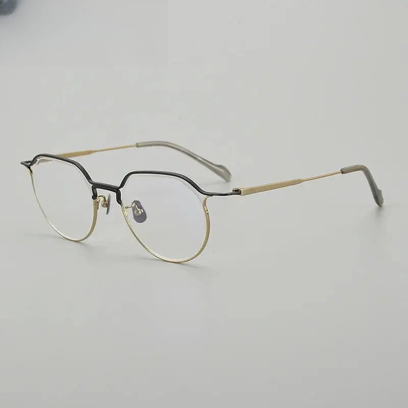Women's Oval Full Rim Titanium Flat Top Prescription Glasses 190037 — view 5 | Rx Spectacle