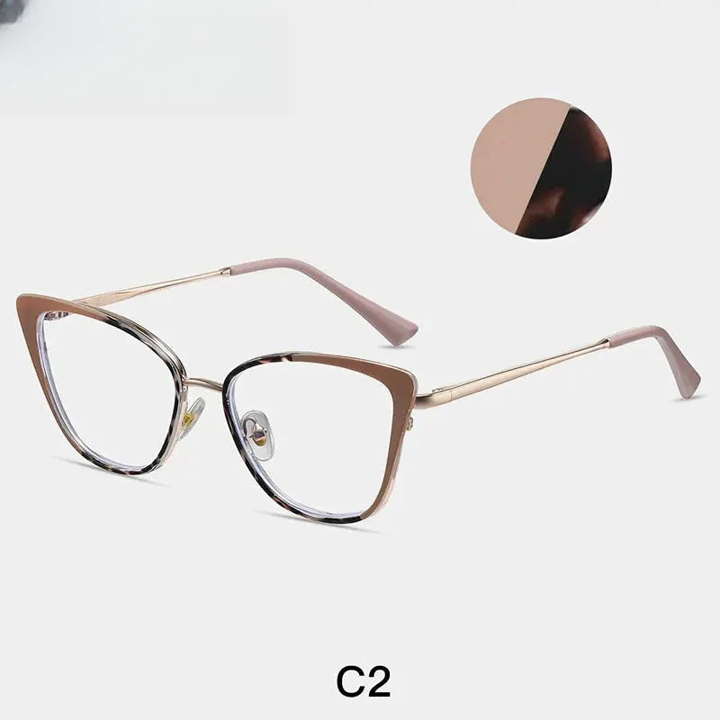 Women's Cat Eye Full Rim Titanium Prescription Glasses 87262 — view 5 | Rx Spectacle
