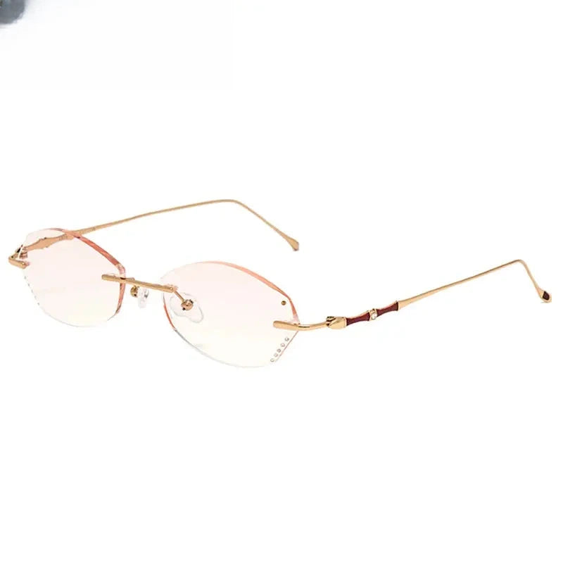 Women's Oval Rimless Titanium Prescription Glasses 289913 — view 3 | Rx Spectacle