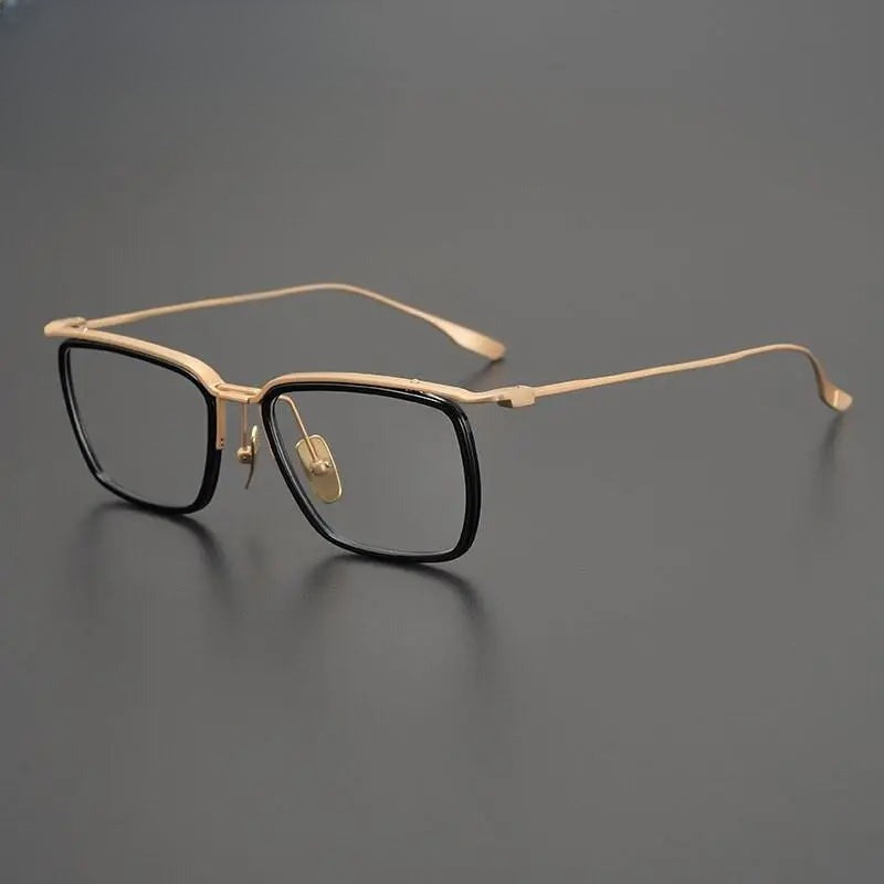Unisex Square Full Rim Titanium Prescription Glasses Gxyj896 — view 2 | Rx Spectacle