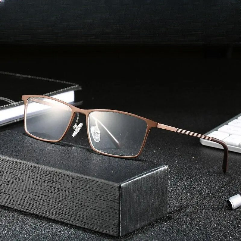 Men's Square Full Rim Alloy Prescription Glasses P6308 — view 1 | Rx Spectacle
