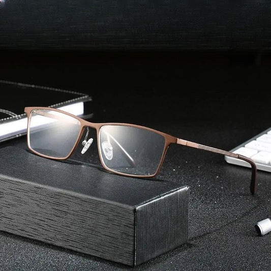 Men's Square Full Rim Alloy Prescription Glasses P6308 — view 1 | Rx Spectacle