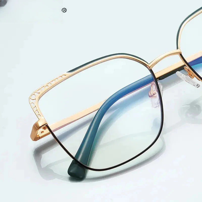 Women's Square Full Rim Alloy Reading Glasses 3114 — view 2 | Rx Spectacle