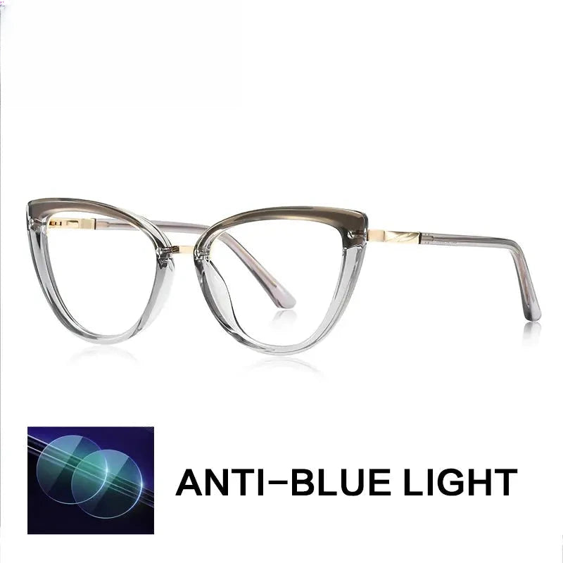 Women's Cat Eye Full Rim Titanium Reading Glasses Gx2221 — view 8 | Rx Spectacle
