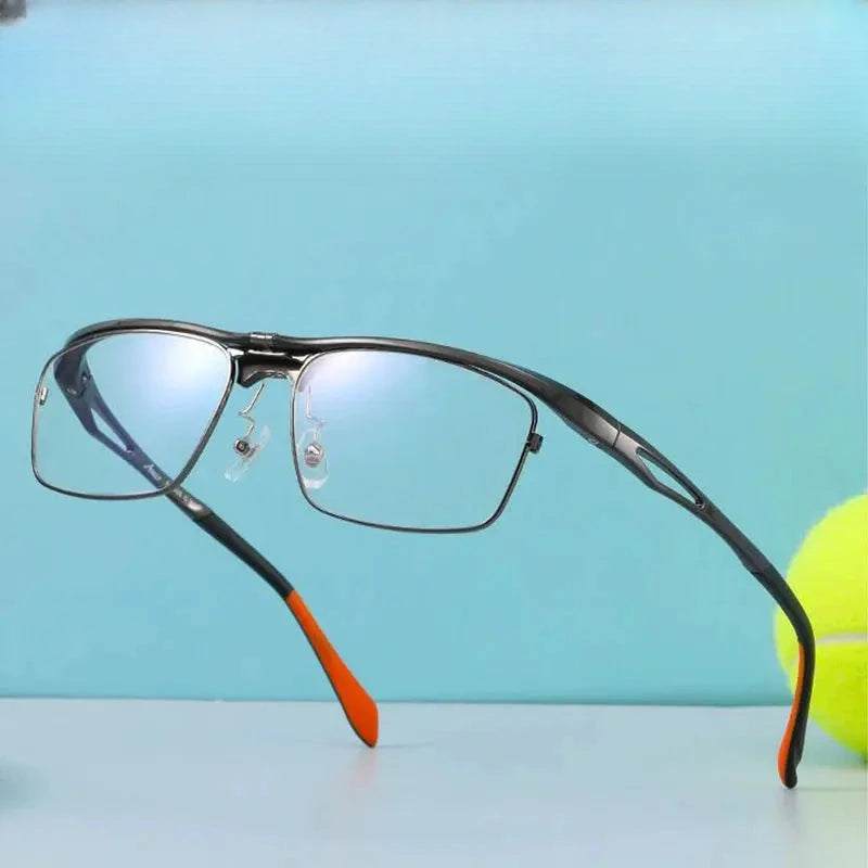 Unisex Square Semi-Rimless Titanium Prescription Glasses 966905 — view 1 | Rx Spectacle