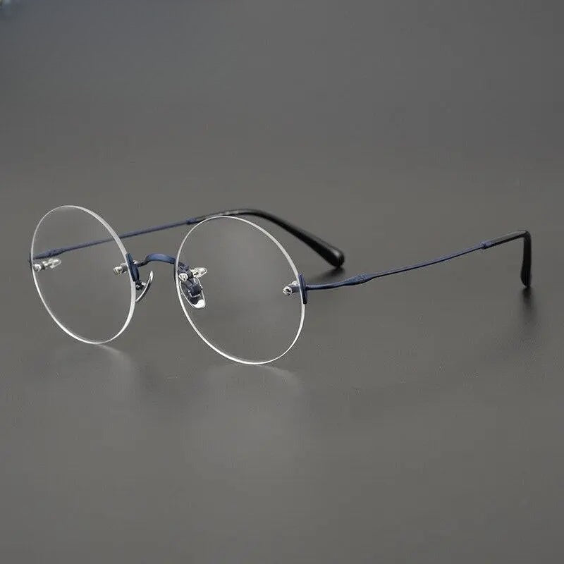 Unisex Round Rimless Titanium Prescription Glasses Gxyj647 — view 3 | Rx Spectacle