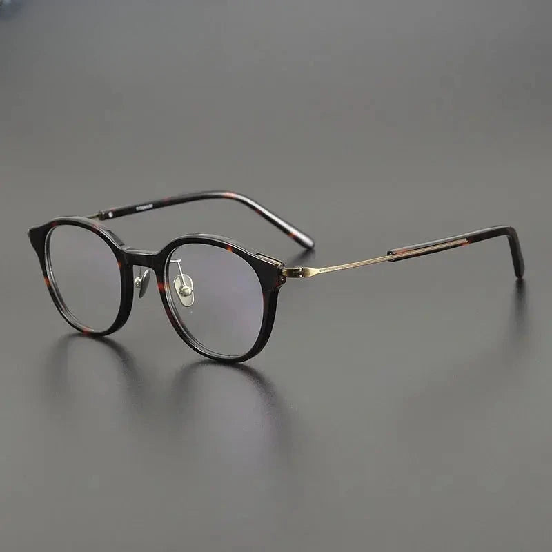 Unisex Round Full Rim Titanium Prescription Glasses 871123 — view 1 | Rx Spectacle
