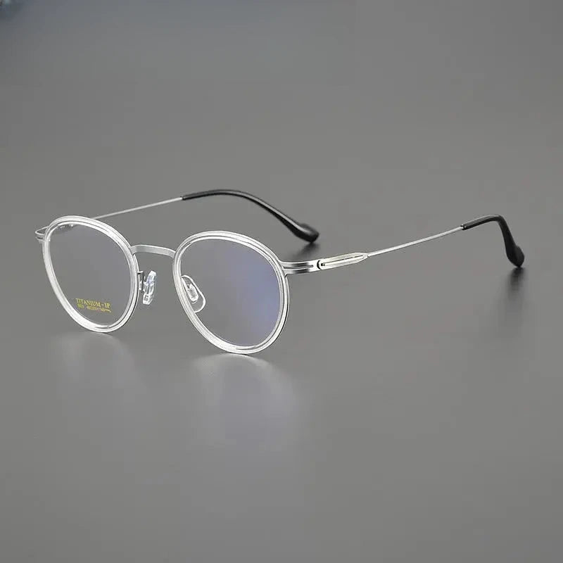 Women's Round Full Rim Titanium Prescription Glasses 99237 — view 3 | Rx Spectacle