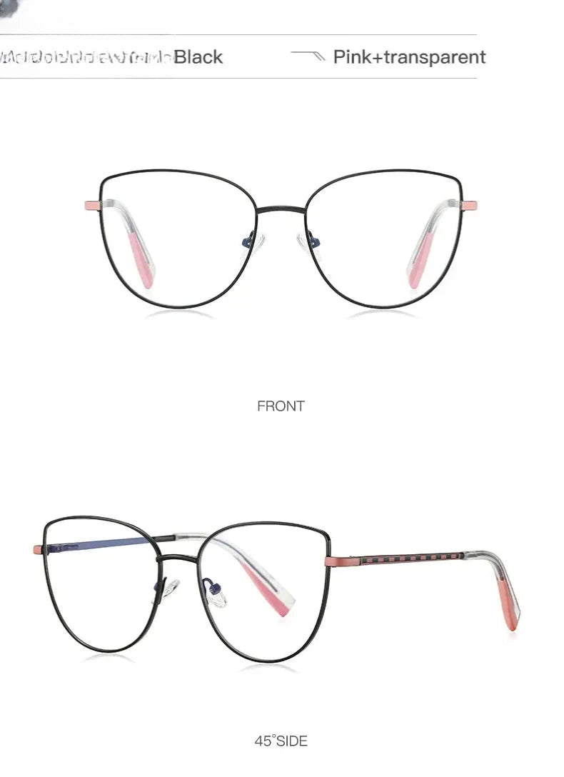 Women's Cat Eye Full Rim Alloy Reading Glasses 3060 — view 18 | Rx Spectacle