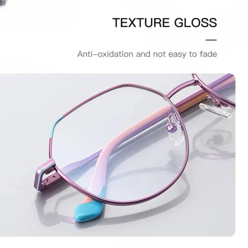 Women's Polygon Full Rim Stainless Steel Reading Glasses 3013 — view 3 | Rx Spectacle
