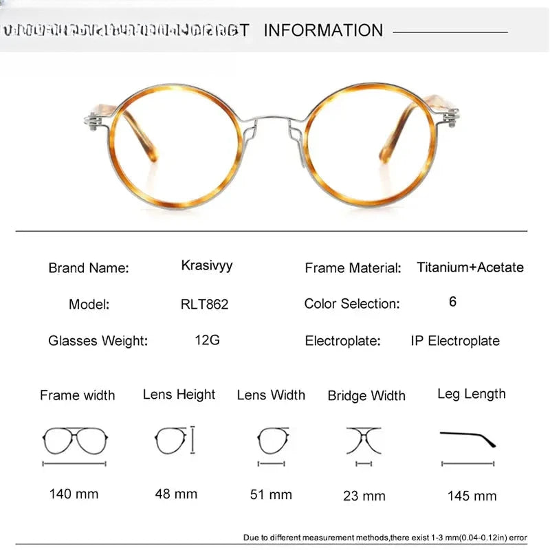 Unisex Round Full Rim Titanium Prescription Glasses 55862 — view 2 | Rx Spectacle