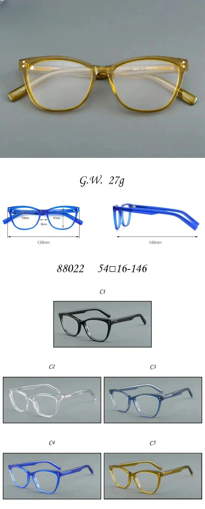 Women's Cat Eye Full Rim Acetate Reading Glasses 688022 — view 2 | Rx Spectacle