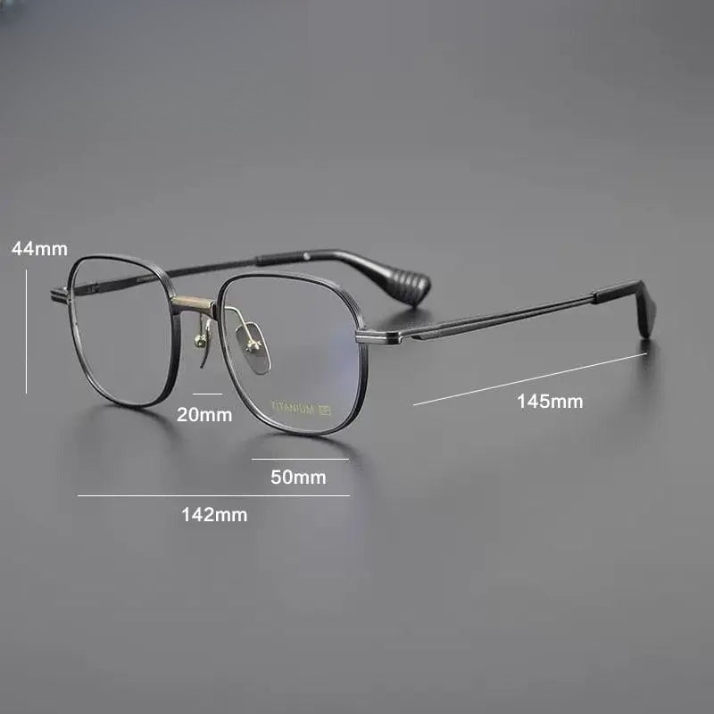 Unisex Square Full Rim Titanium Prescription Glasses Gxyj1086 — view 6 | Rx Spectacle