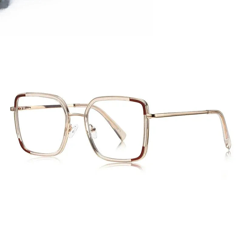 Women's Square Full Rim Titanium Prescription Glasses 31354 — view 8 | Rx Spectacle