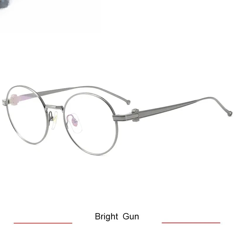Women's Oval Full Rim Titanium Prescription Glasses 90293 — view 3 | Rx Spectacle