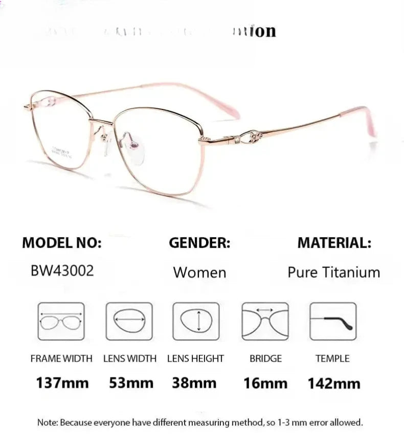 Women's Cat Eye Full Rim Titanium Prescription Glasses 43002 — view 2 | Rx Spectacle