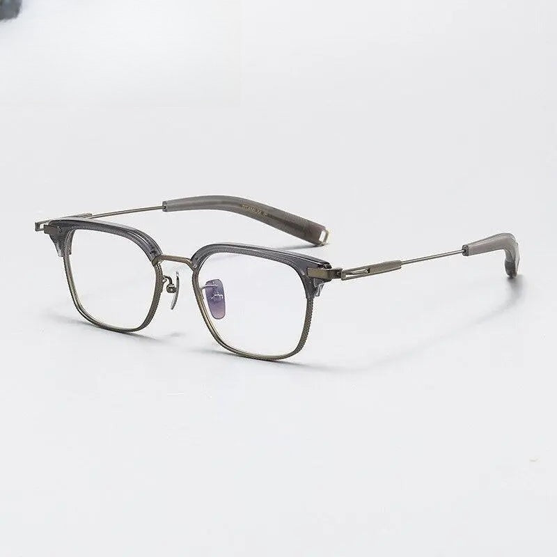 Unisex Square Full Rim Titanium Prescription Glasses Gxyj1070 — view 5 | Rx Spectacle