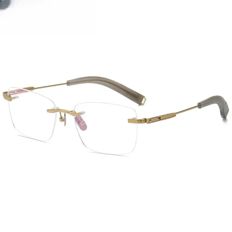 Men's Square Rimless Titanium Prescription Glasses 808146 — view 5 | Rx Spectacle