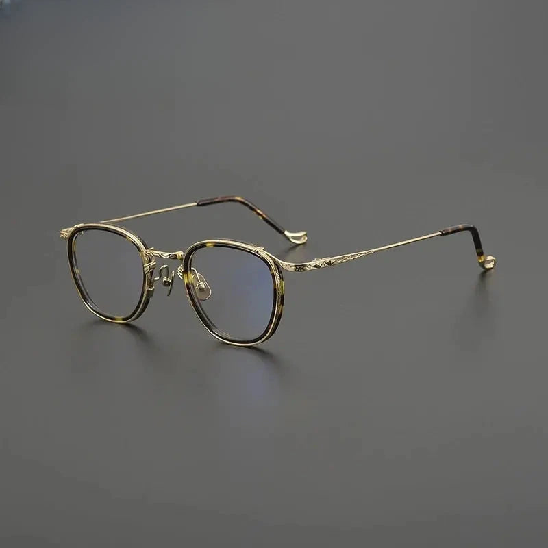 Unisex Square Full Rim Titanium Oversized Prescription Glasses G9016 — view 4 | Rx Spectacle
