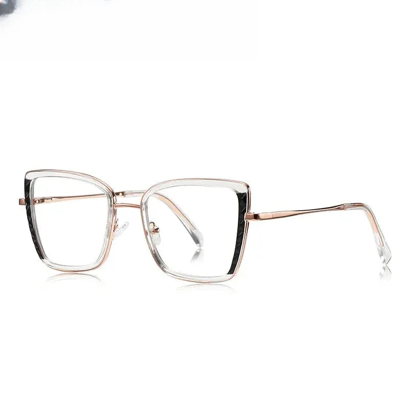 Women's Square Full Rim Titanium Prescription Glasses 31464 — view 3 | Rx Spectacle