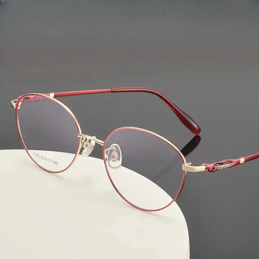 Women's Oval Full Rim Alloy Prescription Glasses 661146 — view 1 | Rx Spectacle