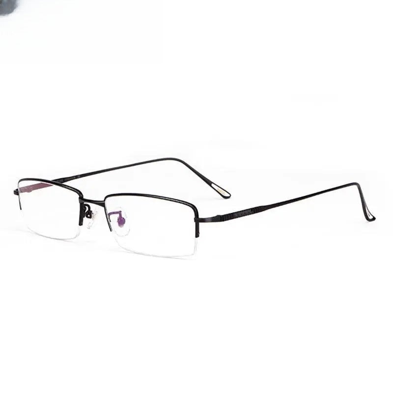 Men's Square Semi-Rimless Titanium Prescription Glasses 8961 — view 2 | Rx Spectacle