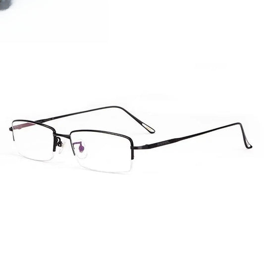Men's Square Semi-Rimless Titanium Prescription Glasses 8961 — view 1 | Rx Spectacle