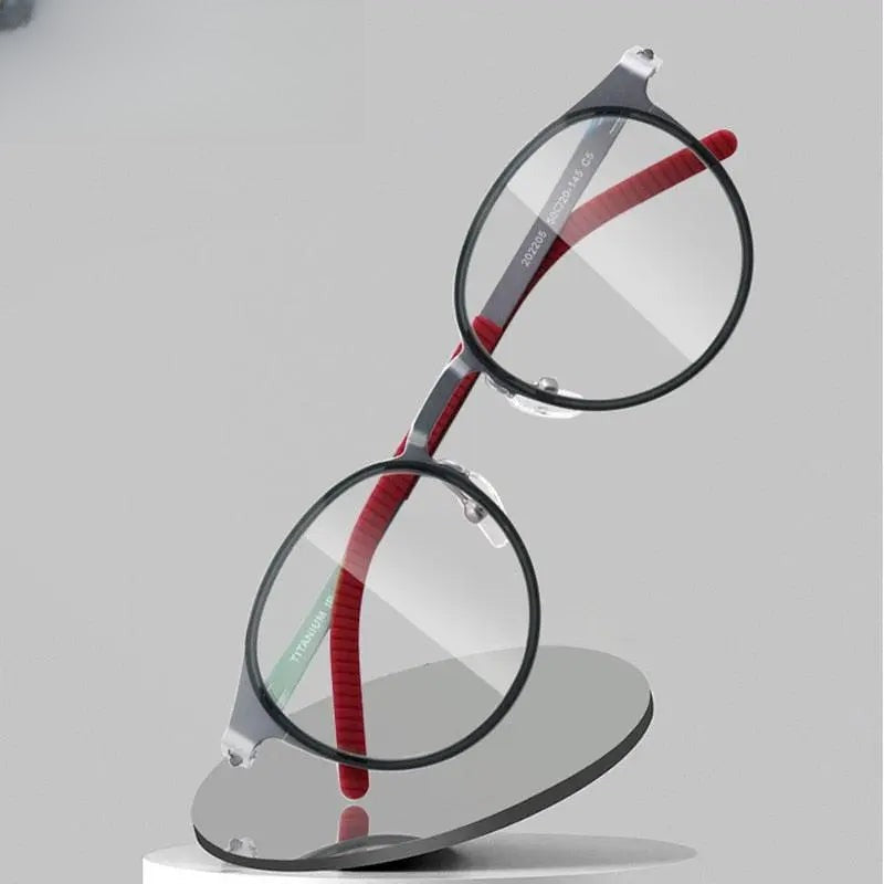 Unisex Round Full Rim Titanium Prescription Glasses 202205 — view 1 | Rx Spectacle