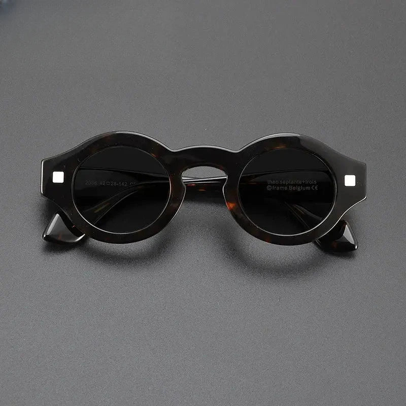 Unisex Round Full Rim Acetate Prescription Glasses M003 — view 2 | Rx Spectacle