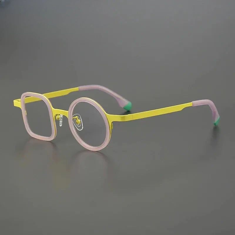 Women's Square Full Rim Titanium Prescription Glasses Gxyj185886 — view 3 | Rx Spectacle