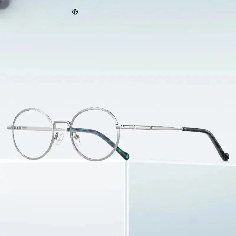 Women's Round Full Rim Stainless Steel Reading Glasses 3058 — view 3 | Rx Spectacle