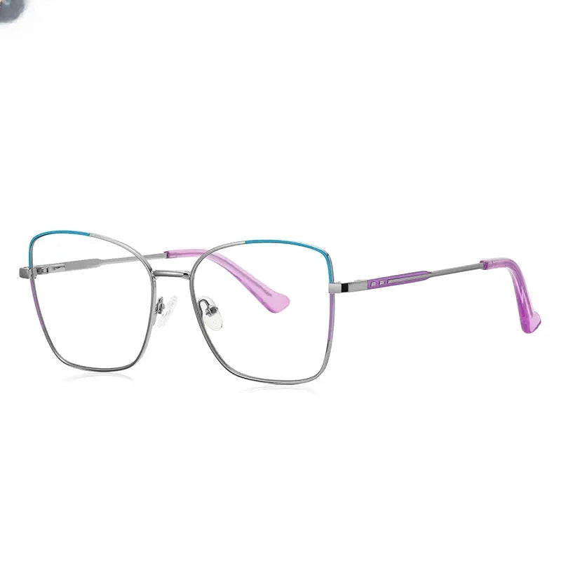 Women's Square Full Rim Alloy Reading Glasses 3062 — view 12 | Rx Spectacle