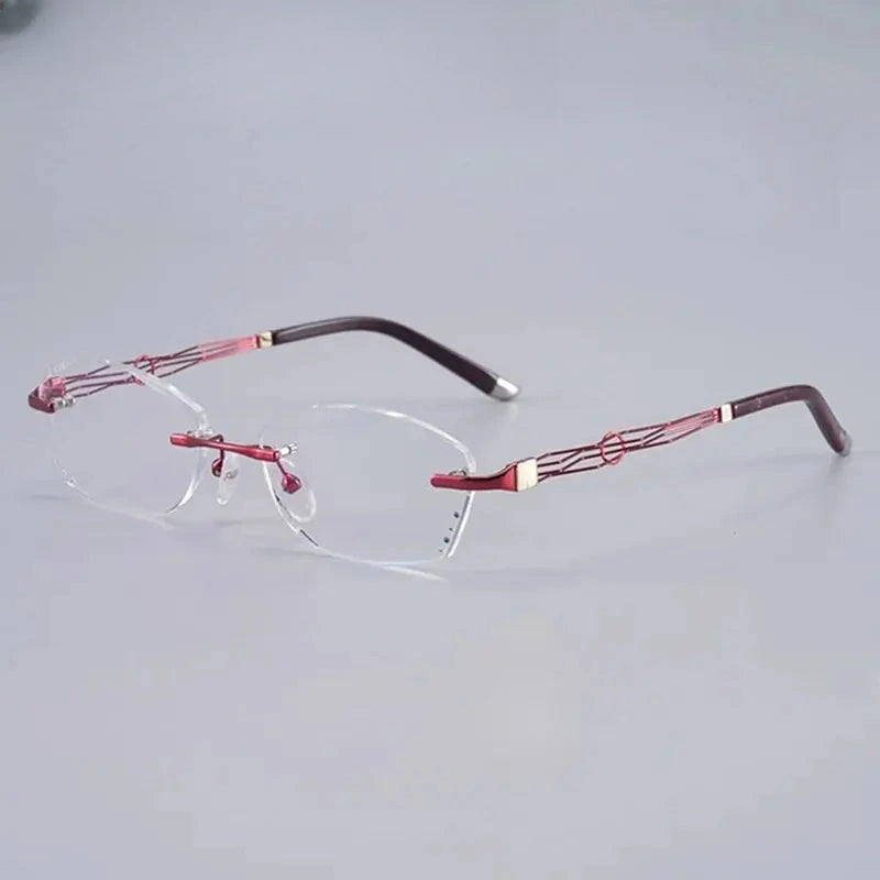 Women's Oval Rimless Titanium Prescription Glasses 658072 — view 3 | Rx Spectacle