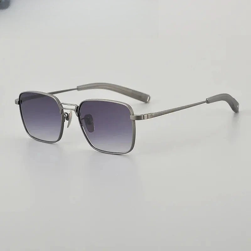 Unisex Square Full Rim Titanium Double Bridge Prescription Glasses 618227 — view 4 | Rx Spectacle