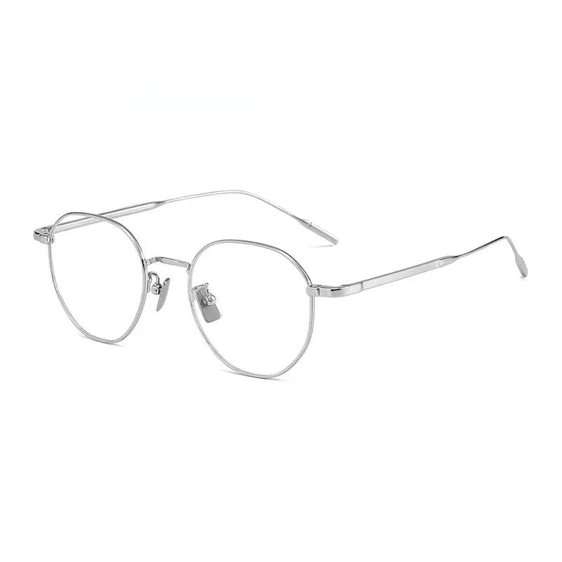 Unisex Oval Full Rim Titanium Flat Top Prescription Glasses 30908 — view 1 | Rx Spectacle