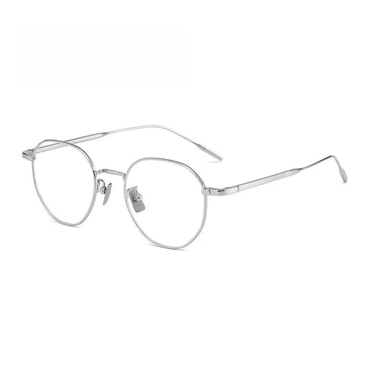 Unisex Oval Full Rim Titanium Flat Top Prescription Glasses 30908 — view 1 | Rx Spectacle