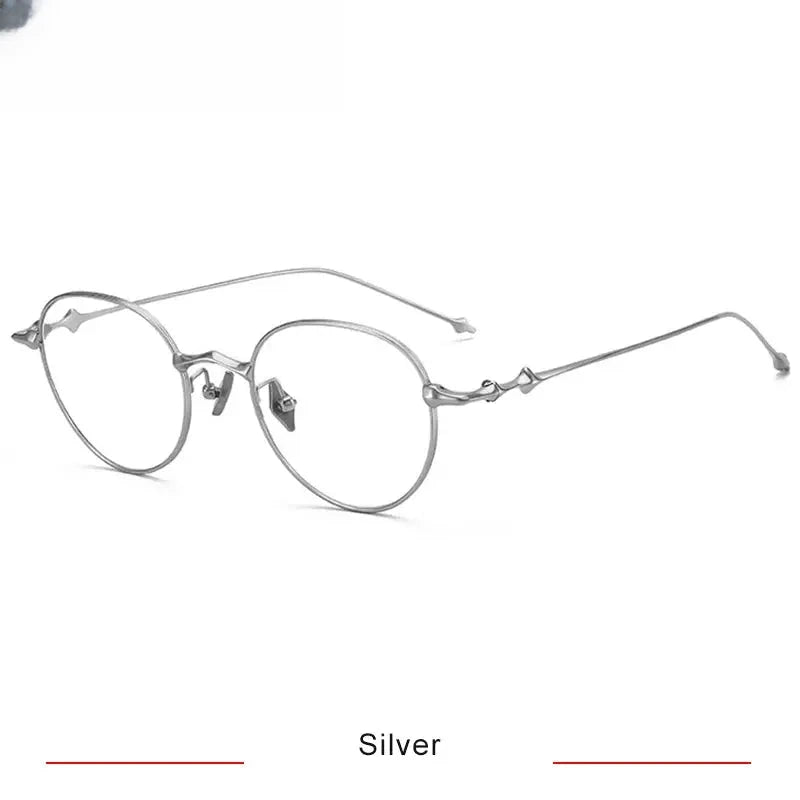 Women's Round Full Rim Titanium Prescription Glasses Ep4549 — view 7 | Rx Spectacle