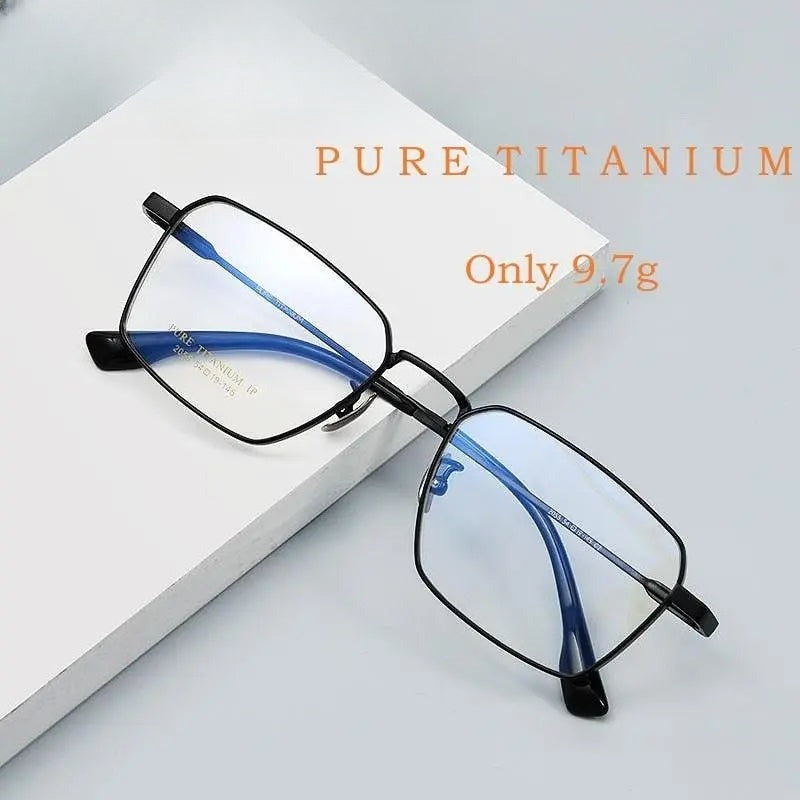Men's Square Full Rim Titanium Prescription Glasses 205ct — view 1 | Rx Spectacle