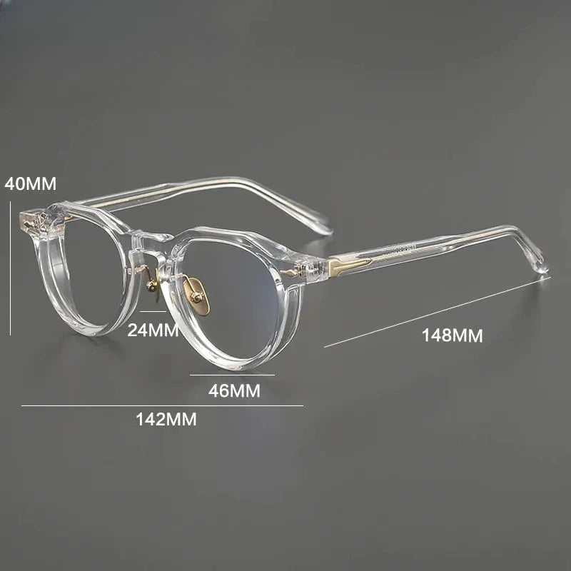 Unisex Round Full Rim Acetate Flat Top Prescription Glasses Gx2261 — view 2 | Rx Spectacle