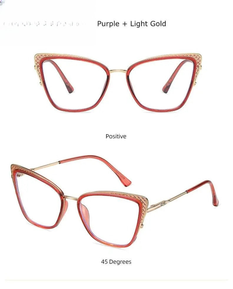 Women's Cat Eye Full Rim Titanium Prescription Glasses 1525 — view 19 | Rx Spectacle