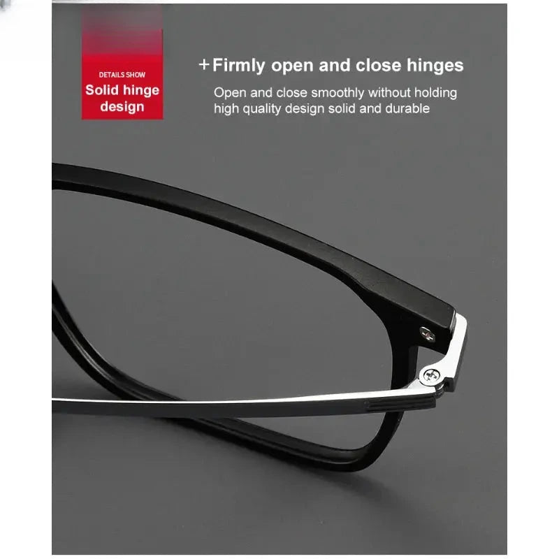 Men's Square Full Rim Titanium Reading Glasses 49306 — view 4 | Rx Spectacle
