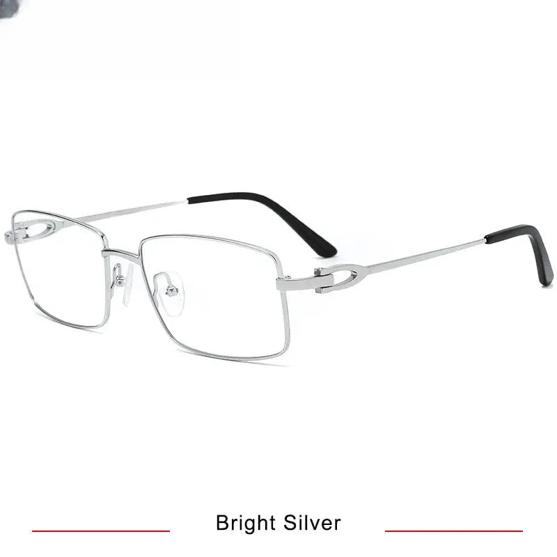 Men's Square Full Rim Titanium Oversized Prescription Glasses 710369 — view 4 | Rx Spectacle