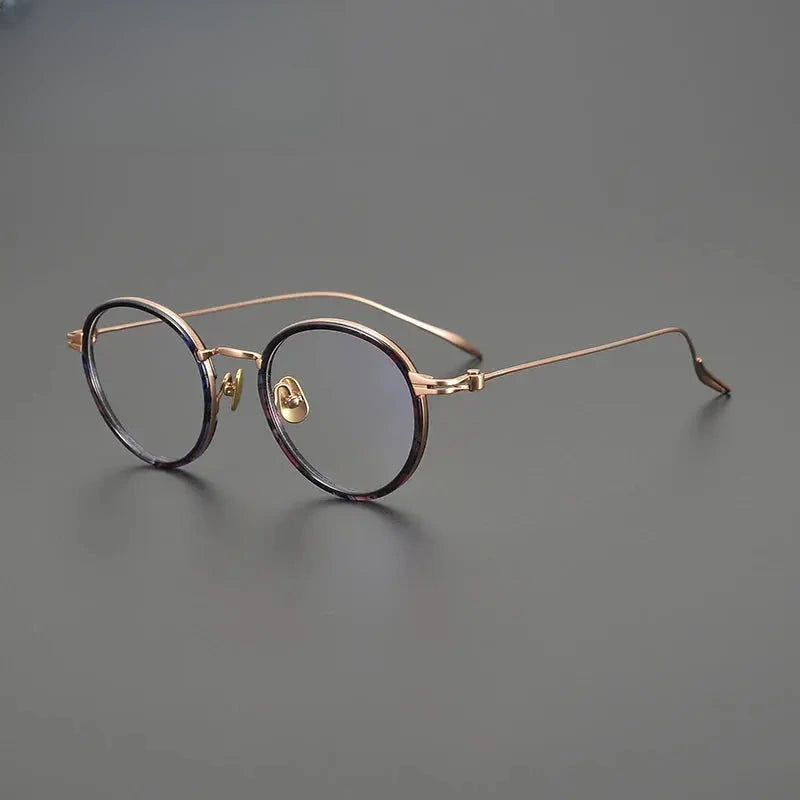Unisex Round Full Rim Titanium Prescription Glasses Gxyj1552 — view 3 | Rx Spectacle