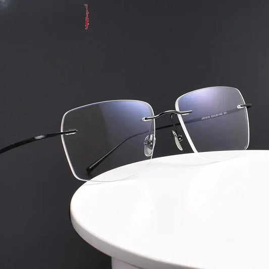 Women's Square Rimless Titanium Prescription Glasses 881819 — view 1 | Rx Spectacle